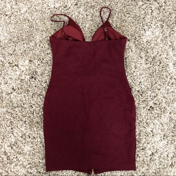 Burgundy Bodycon Dress L - Picture 3 of 3